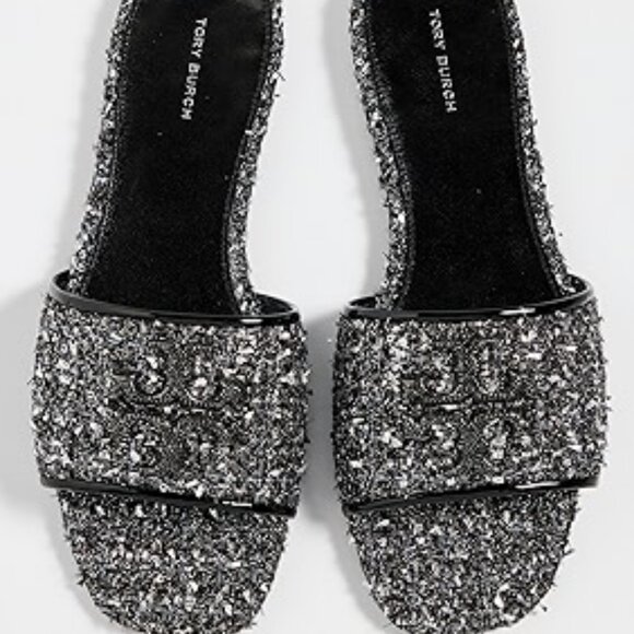 Tory Burch Shoes - $328 Tory Burch Eleanor Pave Slide Sparkle Jacquard Slip-On Sandals 8